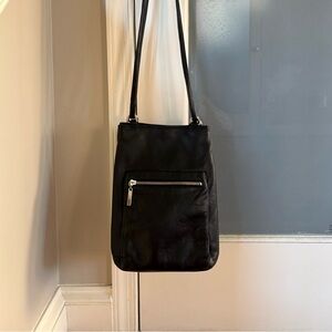 Liz Claiborne Black Leather Bucket-Shoulder Bag